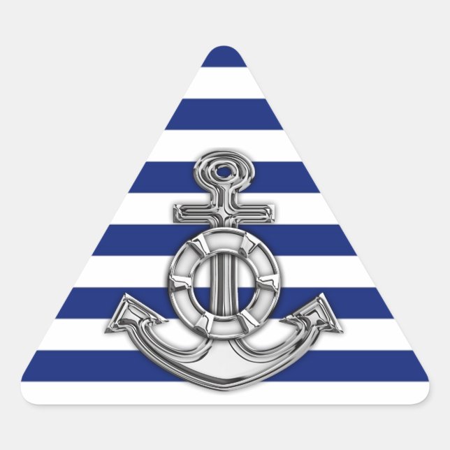 Sticker Triangulaire Chrome Style Lifesaver sur les bandes Nautiques (Devant)