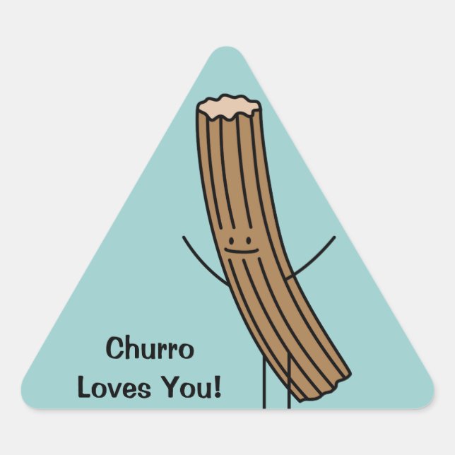 Sticker Triangulaire Churro T'Aime ! (Devant)