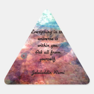 Sticker Triangulaire Citation De Rumi Sur L'Énergie Et L'Univers