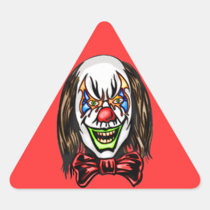 Sticker Triangulaire Clown mauvais cruel