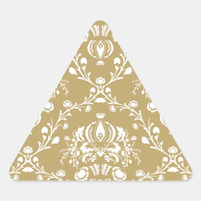 Sticker Triangulaire Cocoa and Cream Damask (Devant)