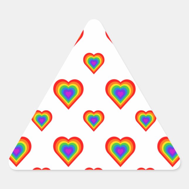 Sticker Triangulaire Coeur arc-en-ciel (Devant)