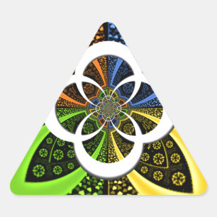 Sticker Triangulaire Cœurs iridescents motif à pois sans couture Art ab