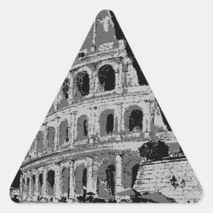 Sticker Triangulaire Colisée noire et blanche