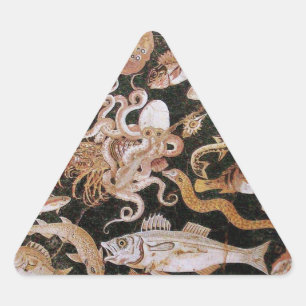 STICKER TRIANGULAIRE COLLECTE POMPEII / OCÉAN - SCÈNE DE VIE MARINE