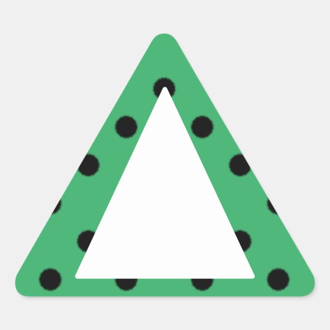 Sticker Triangulaire Colorblind Friendly - Green Alert (avec points) (Devant)