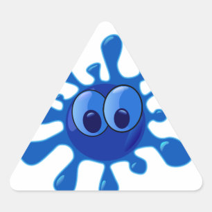 Sticker Triangulaire Coloré Bleu Funny Motif