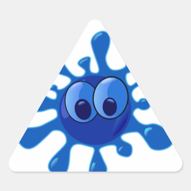 Sticker Triangulaire Coloré Bleu Funny Motif (Devant)