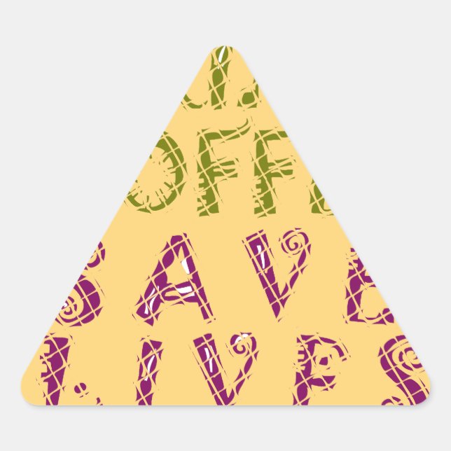 Sticker Triangulaire Conception amusante de citation Selfie Café (Devant)