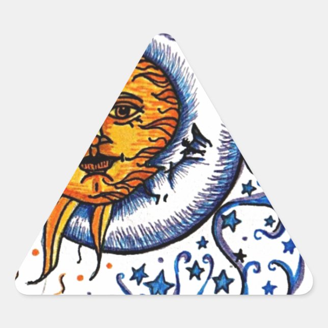 STICKER TRIANGULAIRE CONCEPTION D'ART DE LUNE DE SOLEIL (Devant)