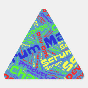 STICKER TRIANGULAIRE CONCEPTION DE SCRUM AGILE
