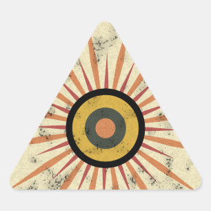 Sticker Triangulaire Conception de soleil levant rétro bohème
