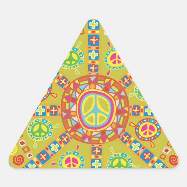 Sticker Triangulaire Conception des symboles de paix (Devant)