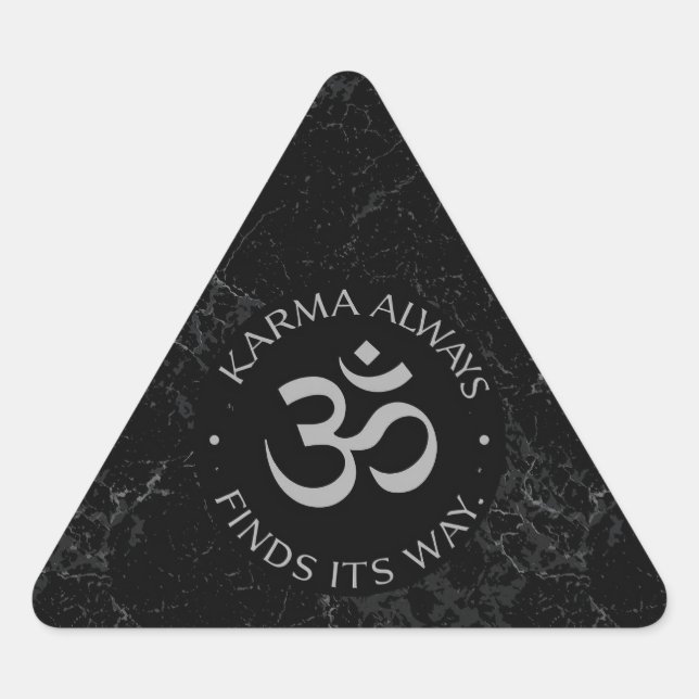 Sticker Triangulaire Conception d'Om de Karma spirituel - Collection Mi (Devant)