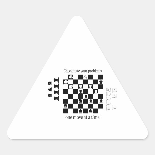Sticker Triangulaire Conception Inspirée des Échecs Classiques (Devant)