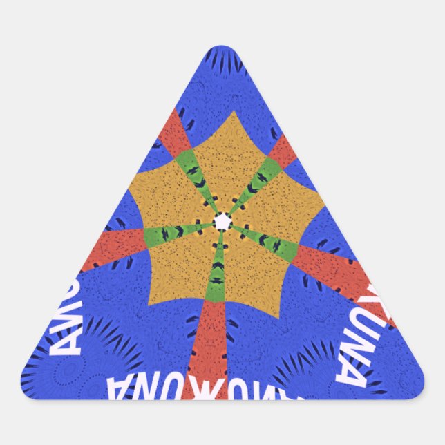 Sticker Triangulaire Conception Tribale Africaine : Hakuna Matata (Devant)