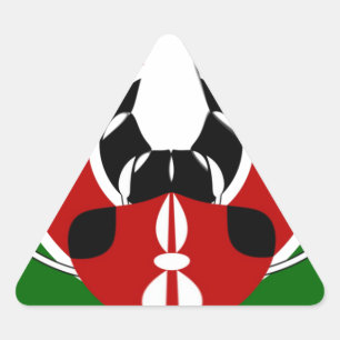 Sticker Triangulaire Contemporain Edgy Kenyan Drapeau Motif Art Design.