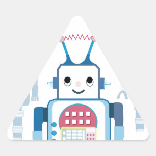 Sticker Triangulaire Cool Blue Robot Cadeaux Nouveautés