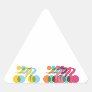 Sticker Triangulaire Cool cycliste et design unique