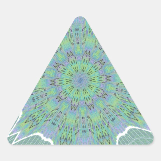 Sticker Triangulaire Cool vert motif floral (Devant)