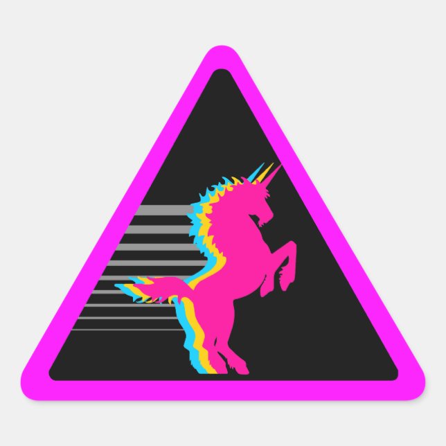 Sticker Triangulaire Corey Tiger 80s Unicorn (Devant)