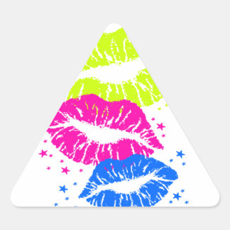 Sticker Triangulaire Corey Tiger Lèvres et Étoiles des années 80