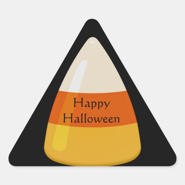 Sticker Triangulaire Corne de bonbons d'Halloween (Devant)