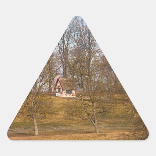 Sticker Triangulaire Cottage forestier (Devant)