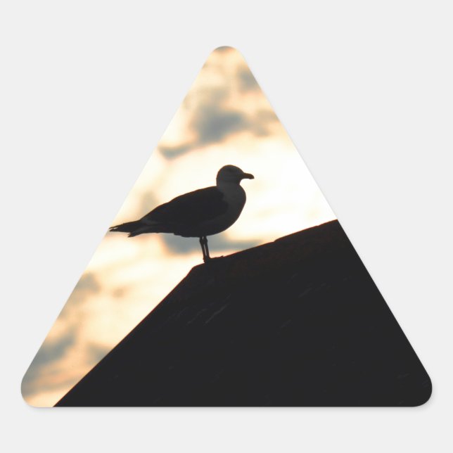 Sticker Triangulaire Coucher de soleil de Sea Gull (Devant)