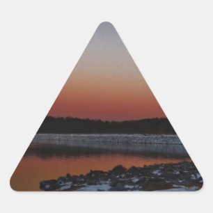 Sticker Triangulaire Coucher de soleil sur le lac Arrowhead