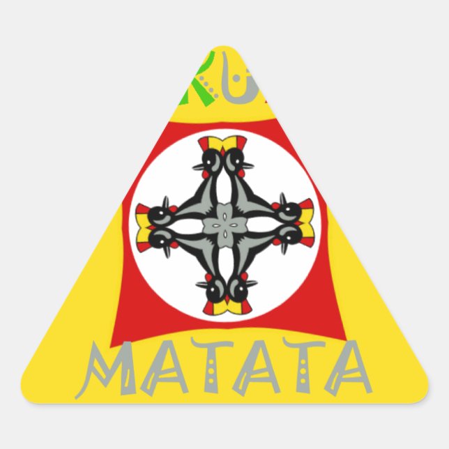 Sticker Triangulaire Couleur Rasta rouge or vert (Devant)