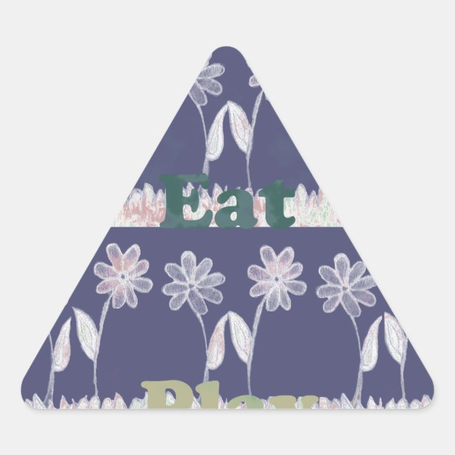 Sticker Triangulaire Couleurs du Baby shower bleu amour (Devant)