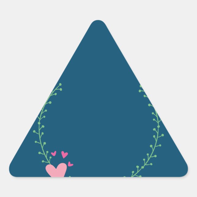 Sticker Triangulaire couronne-laurier-couronne-mariage (Devant)