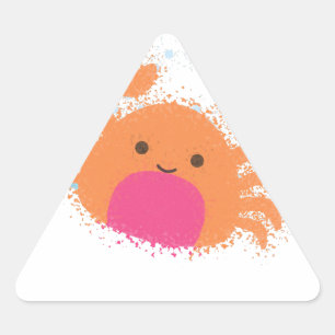 Sticker Triangulaire Crabe caricaturale orange