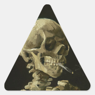 Sticker Triangulaire Crâne avec cigarette par Van Gogh
