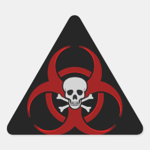 Sticker Triangulaire Crâne de Biohazard