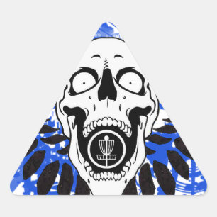 Sticker Triangulaire Crâne de golf de disque de vol