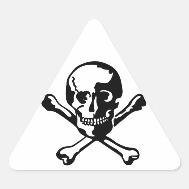 Sticker Triangulaire Crâne et os croisés (Devant)