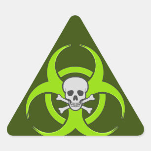 Sticker Triangulaire Crâne vert de Biohazard