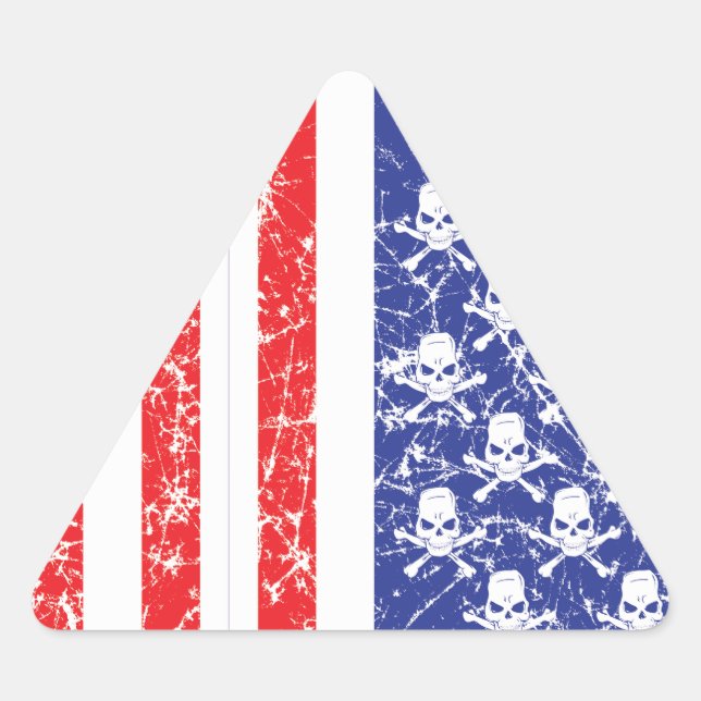 Sticker Triangulaire Crânes patriotiques (Devant)