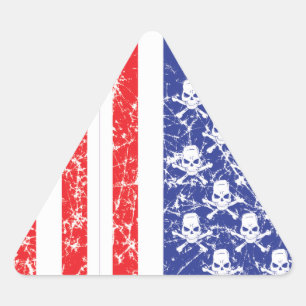 Sticker Triangulaire Crânes patriotiques