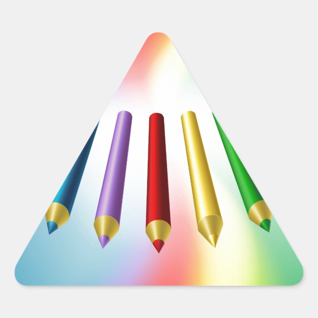 Sticker Triangulaire Crayons de couleur (Devant)