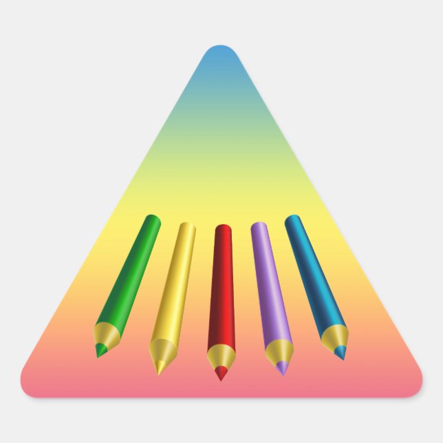 Sticker Triangulaire Crayons de couleur (Devant)