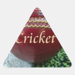 Sticker Triangulaire Cricket : Red Hard Ball Art Print