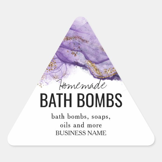Sticker Triangulaire Custom Bath Bomb Label Template – Editable Logo &  (Devant)