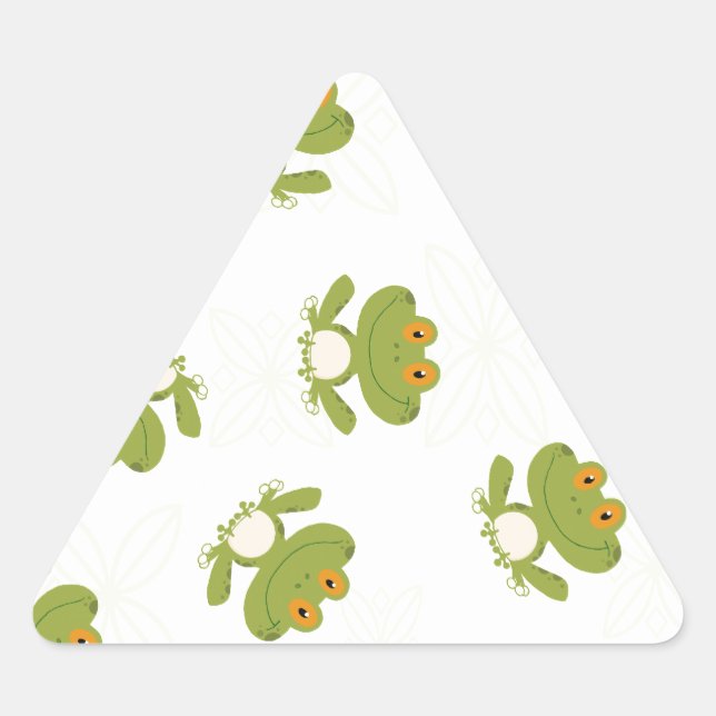 Sticker Triangulaire Cute Green Frog (Devant)