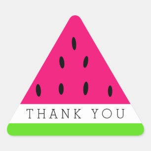 Sticker Triangulaire Cute Merci de tranche de pastèque