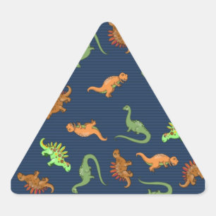 Sticker Triangulaire Cute Motif Dinosaures