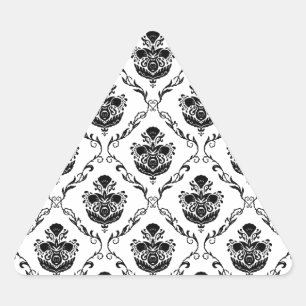 Sticker Triangulaire Damas noir traditionnel