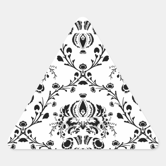Sticker Triangulaire Damask blanc et noir (Devant)